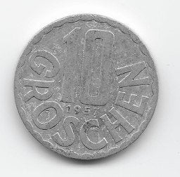 Oostenrijk 10 groschen 1957 KM# 2878, Verzenden, Oostenrijk, Losse munt