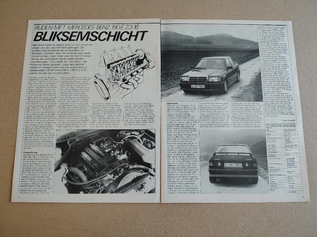 Auto Test (uit oud tijdschrift) Mercedes 190E/ 2.3-16 (1985), Verzenden, Gelezen