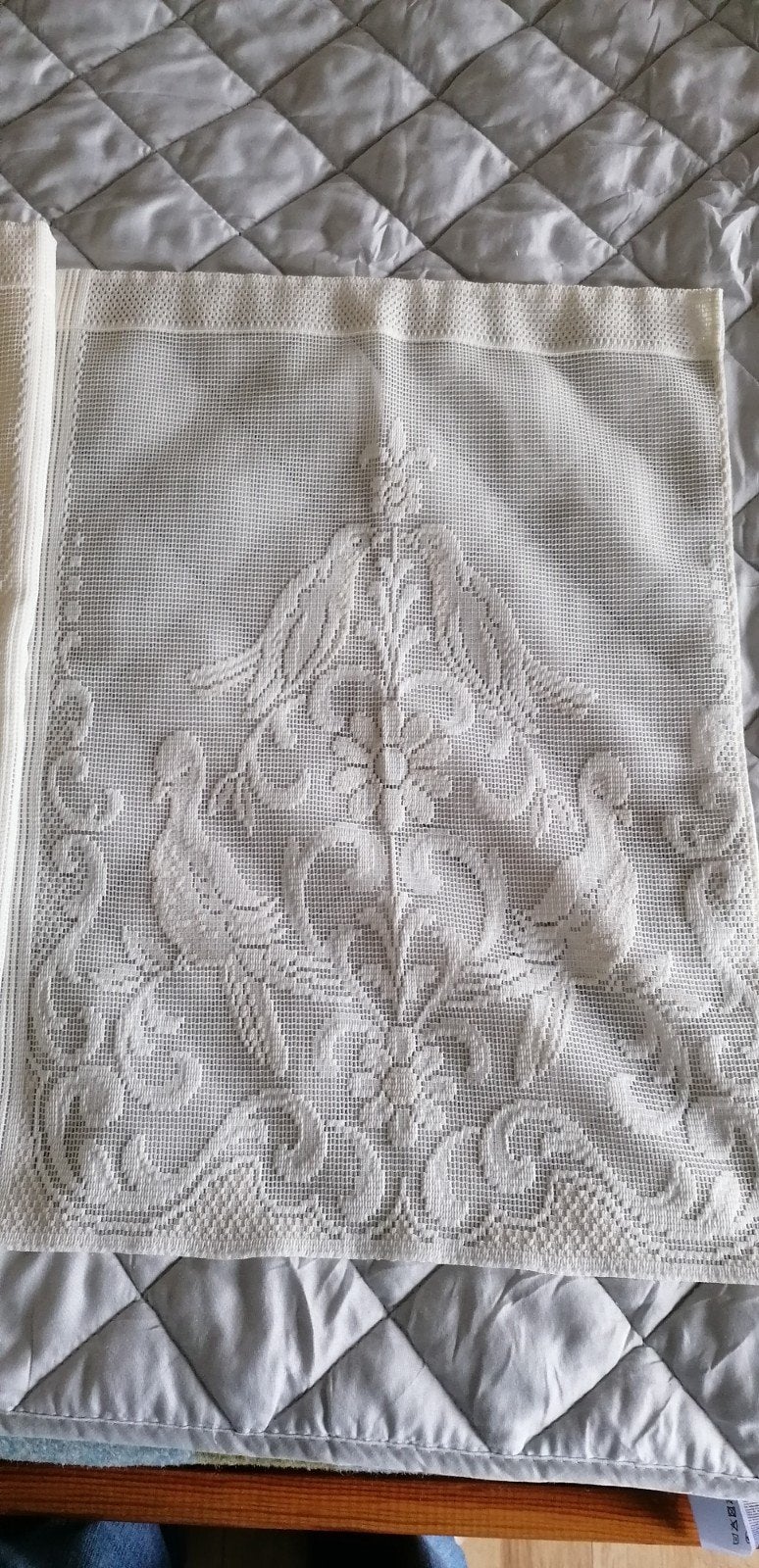 Mooie val vitrage met patroon - 66x450 cm, Verzenden, Gordijn