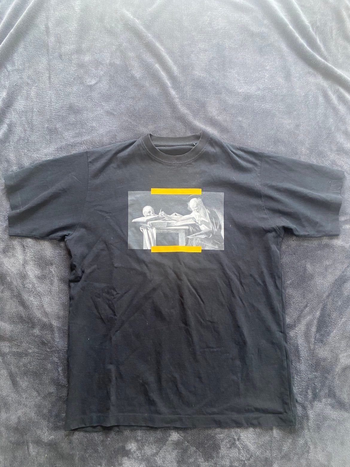 Off-White Caravaggio Crewneck Black Tee, Ophalen of Verzenden, Zo goed als nieuw, Maat 46 (S) of kleiner, Zwart