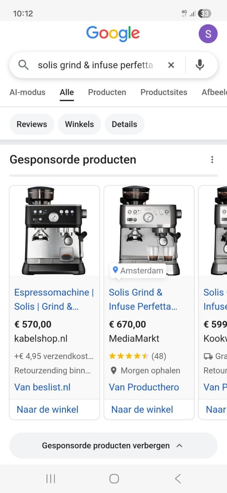 Solis Grind & Infuse Perfetta Espressomachine, Witgoed en Apparatuur, Afneembaar waterreservoir, Espresso apparaat, Nieuw, Ophalen of Verzenden