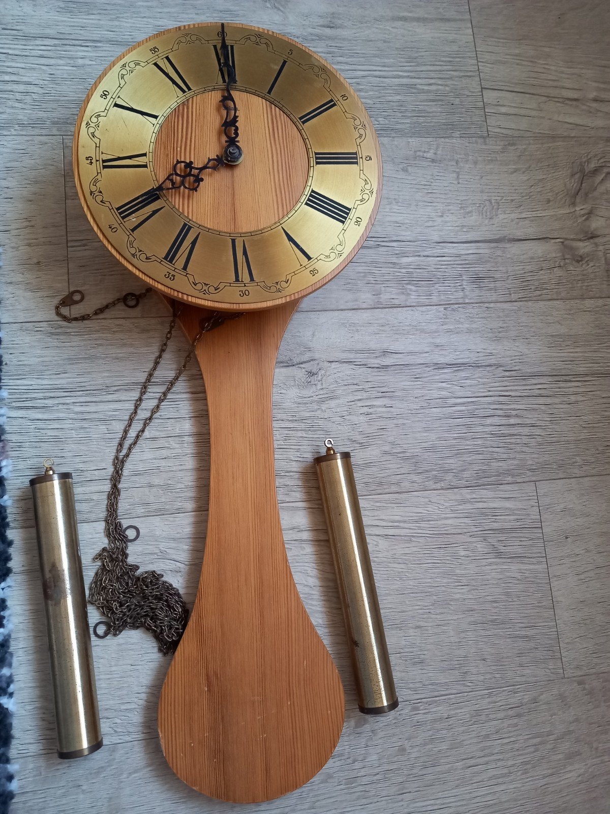 Telma klok met klepel en gewichten, Ophalen of Verzenden, Wandklok
