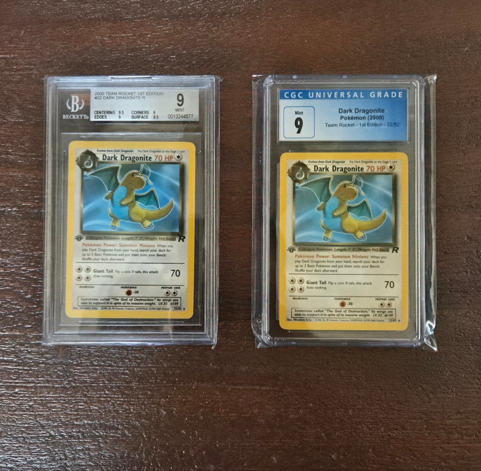 Dark Dragonite 70 HP Pokémon Kaart - Graded 9 Mint, Ophalen of Verzenden