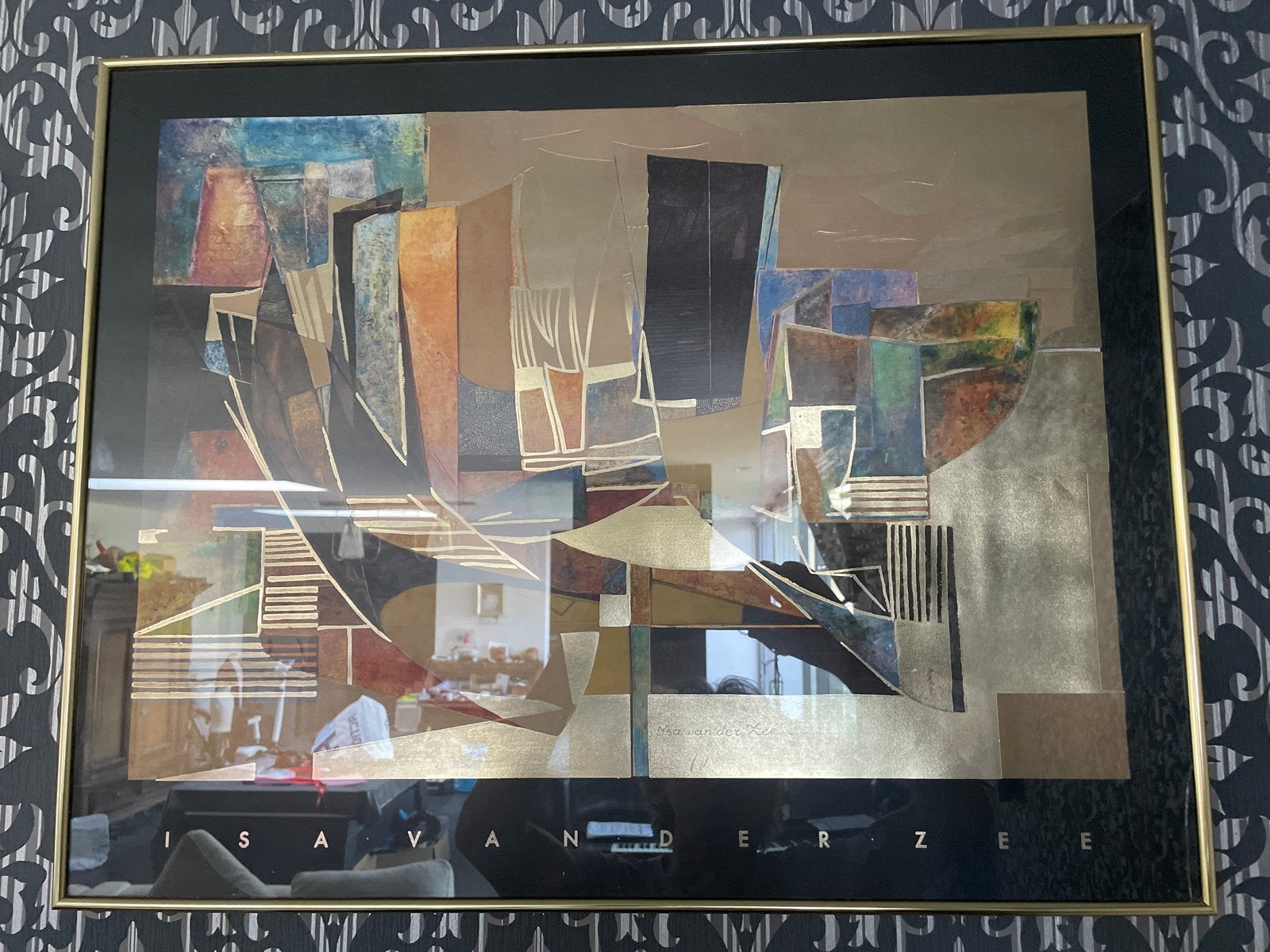Abstract Kunstwerk Isa van der Zee - Ingelijst, Antiek en Kunst, Kunst | Schilderijen | Abstract, Ophalen