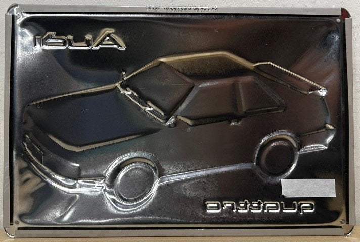 Audi Quatro Sport auto relief reclamebord van metaal deco, Ophalen of Verzenden, Nieuw, Auto's