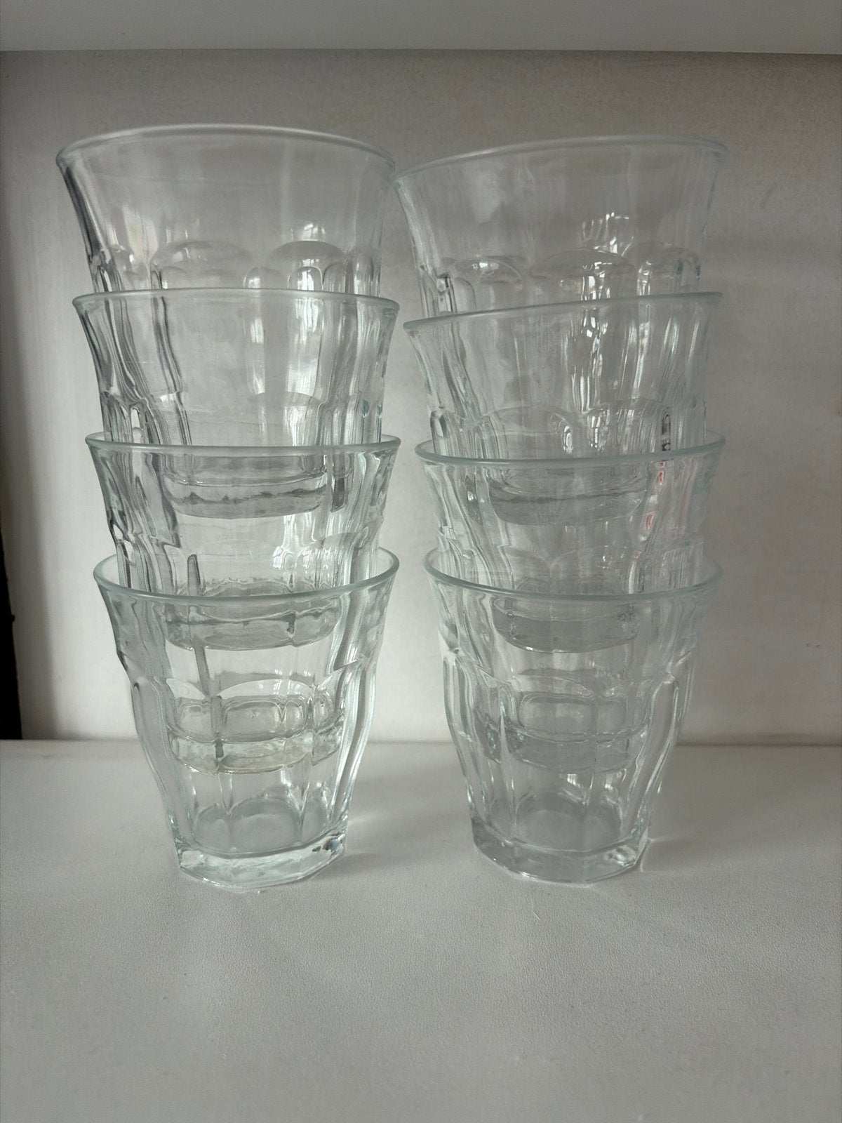 Set van 8 Duralex Picardie glazen, Huis en Inrichting, Keuken | Servies, Gebruikt, Glas of Glazen, Glas, Ophalen