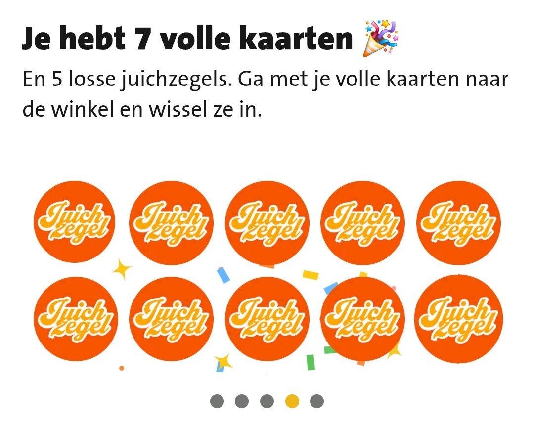 Jumbo juichzegels volle spaarkaart / spaarkaarten juichjack, Jumbo, Ophalen