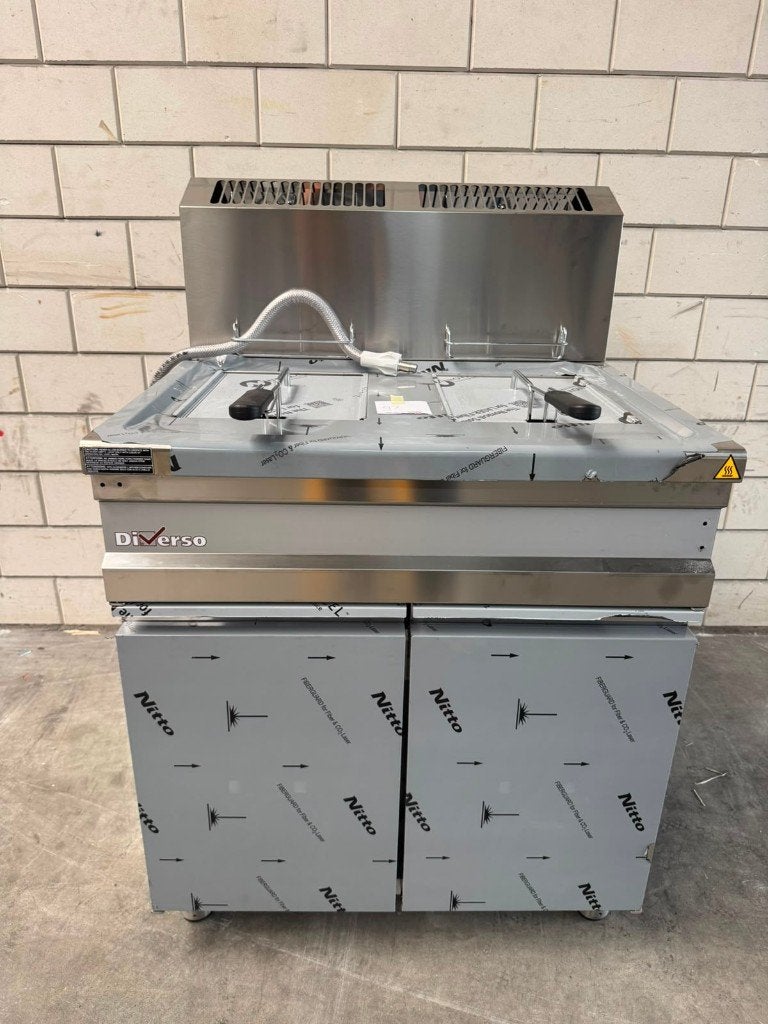 Diverso dubbele friteuse 2x15L, Ophalen, Nieuw zonder verpakking, Fornuis, Frituur en Grillen