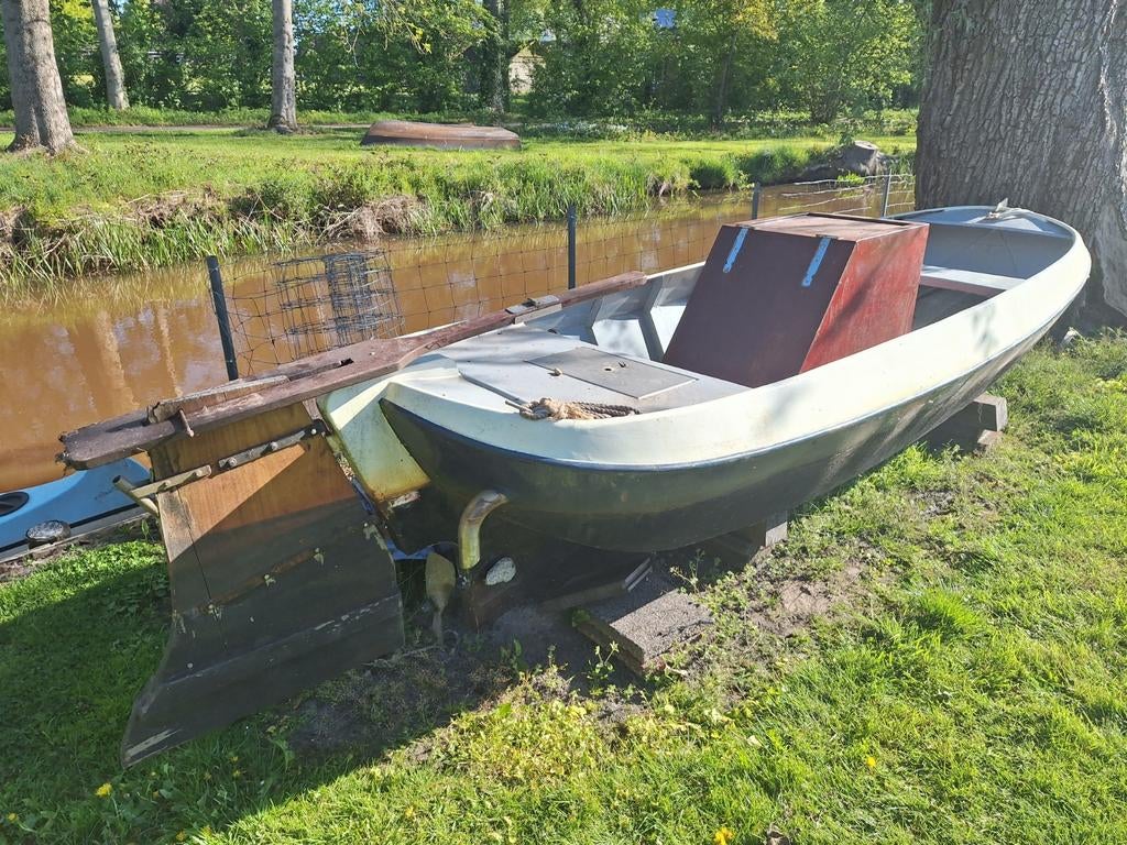 Zeldzame Oude platbodem ., Watersport en Boten, Ophalen, Gebruikt, Staal, Binnenboordmotor