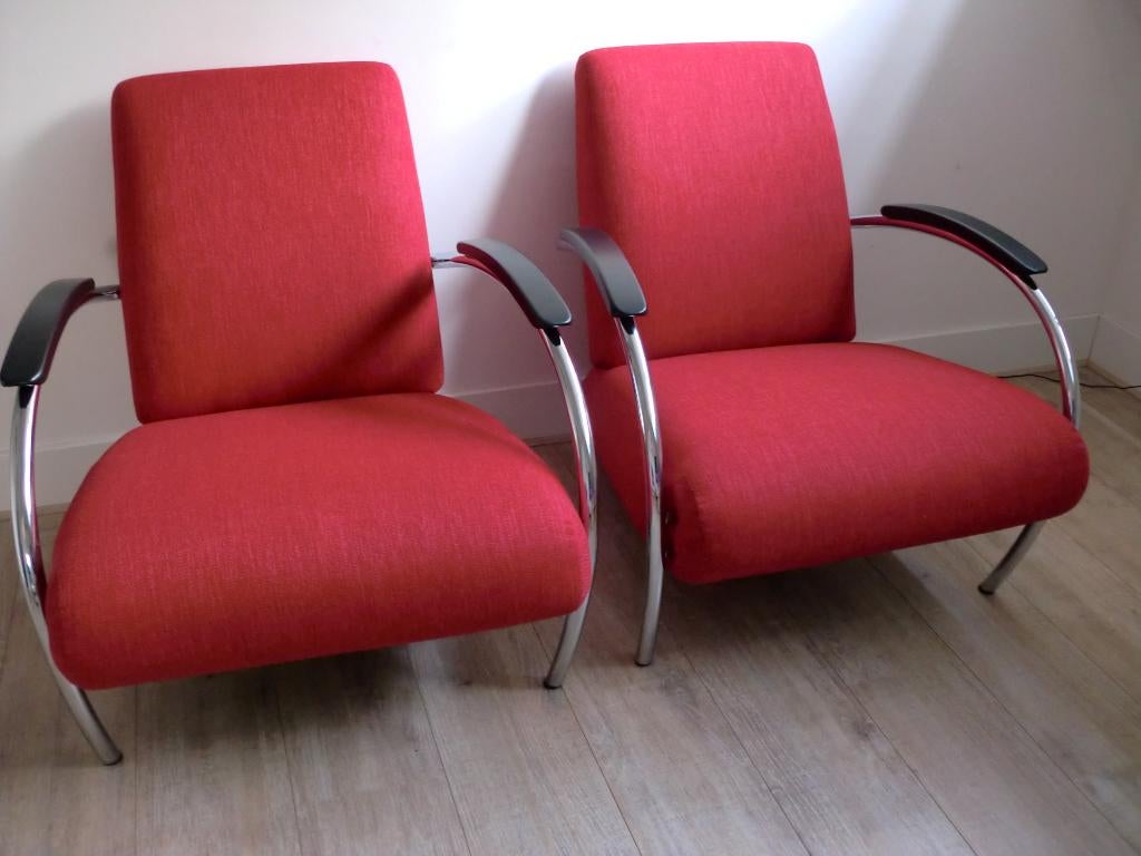 gelderland fauteuil 5470 design jan des bouvrie als nieuw 2x, Huis en Inrichting, Ophalen, 75 tot 100 cm, Zo goed als nieuw, Stof
