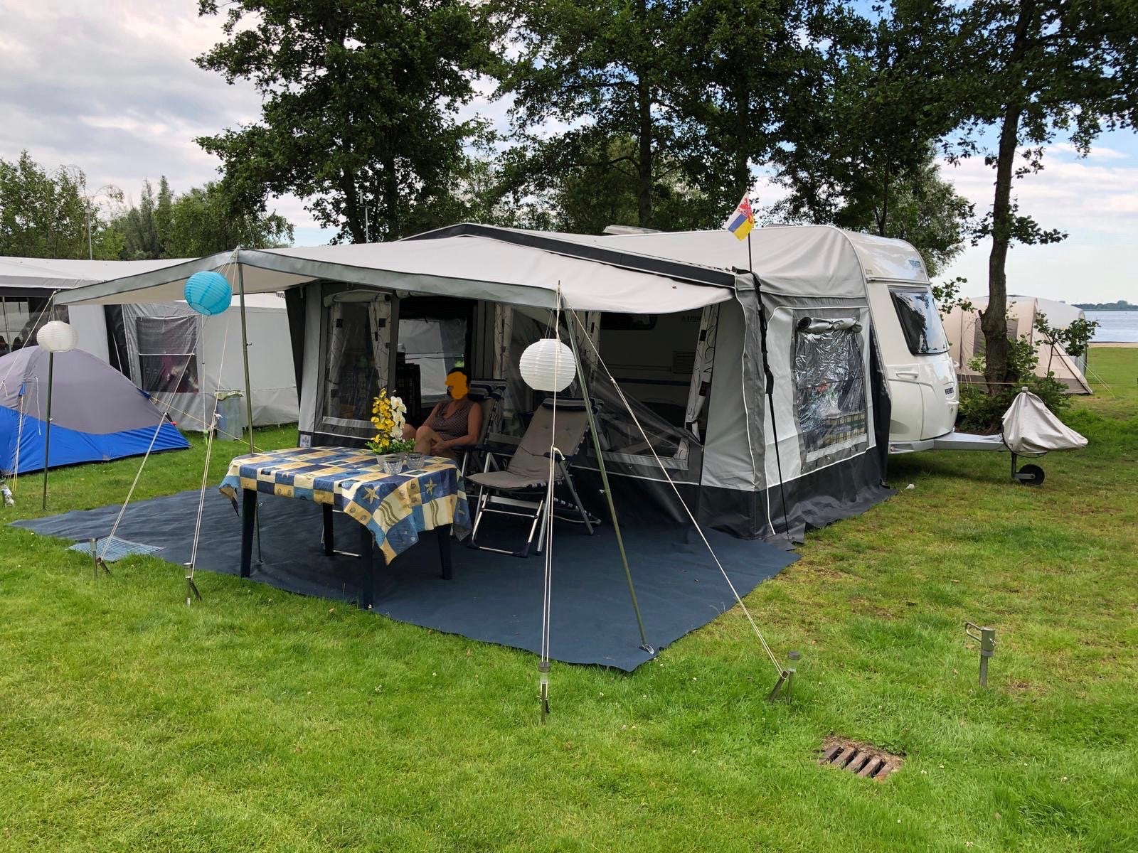 Brand Tarifa 280 voortent met stalen 28 mm frame (maat 11), Caravans en Kamperen, Voortenten en Luifels, Ophalen, Gebruikt, Brand