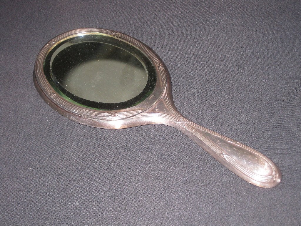 Wiskemann Verzilverde Spiegel / Facet Glas, Ophalen, Rechthoekig, Minder dan 50 cm