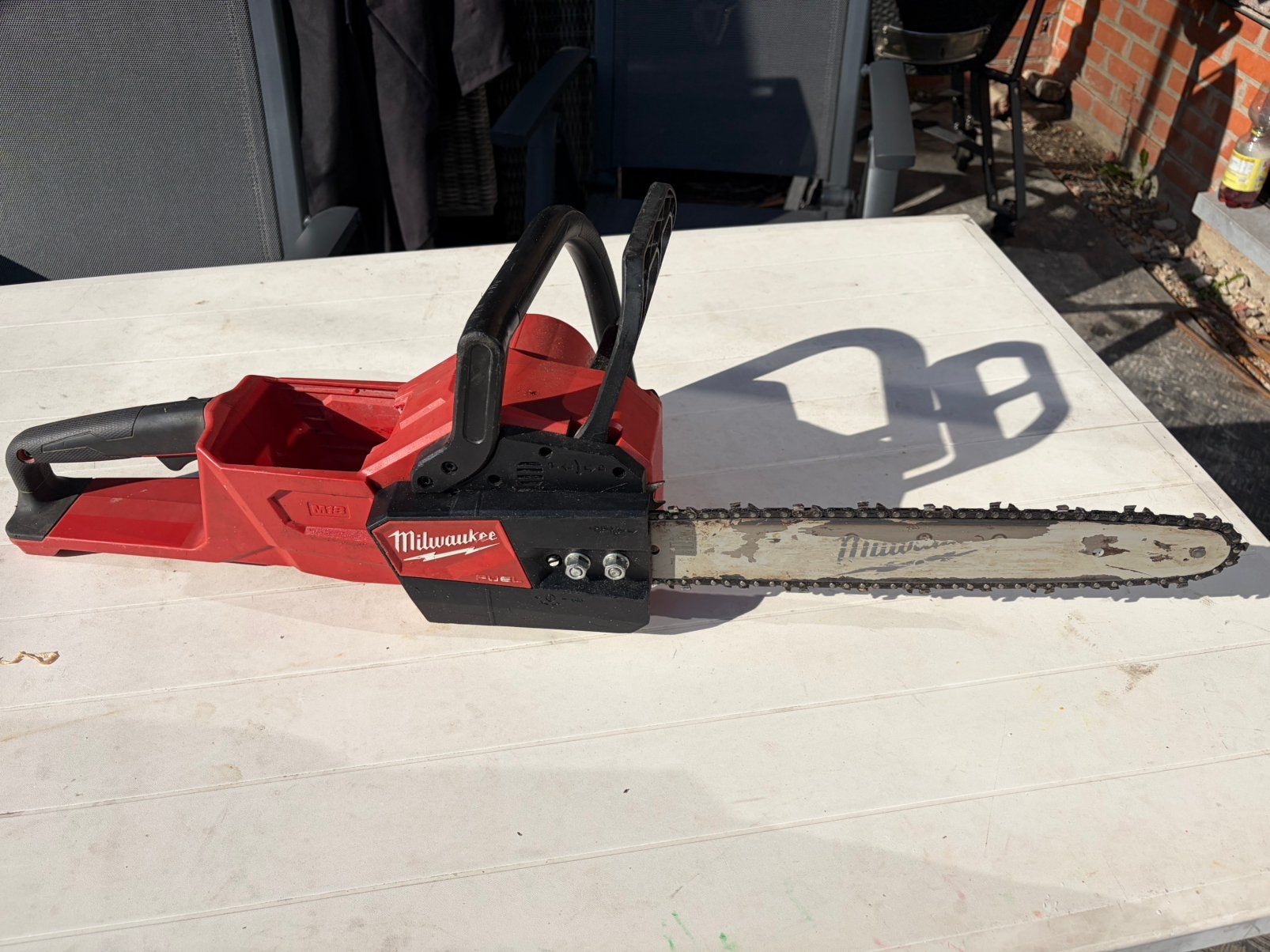 Milwaukee M18 FCHS35 accu kettingzaag, Kettingzaag, Ophalen of Verzenden, Zo goed als nieuw, 30 tot 70 mm