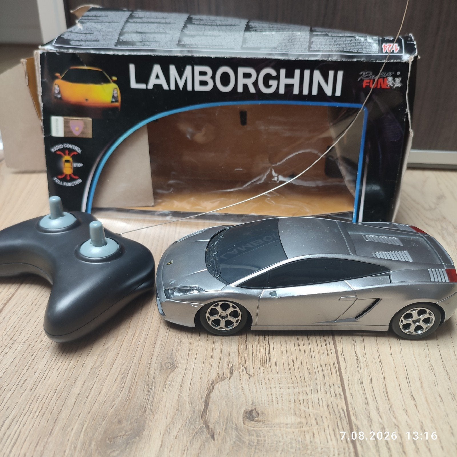Lamborghini Gallardo RC auto - Zilver, met afstandsbediening, Elektro, Ophalen of Verzenden, Zo goed als nieuw, Auto onroad