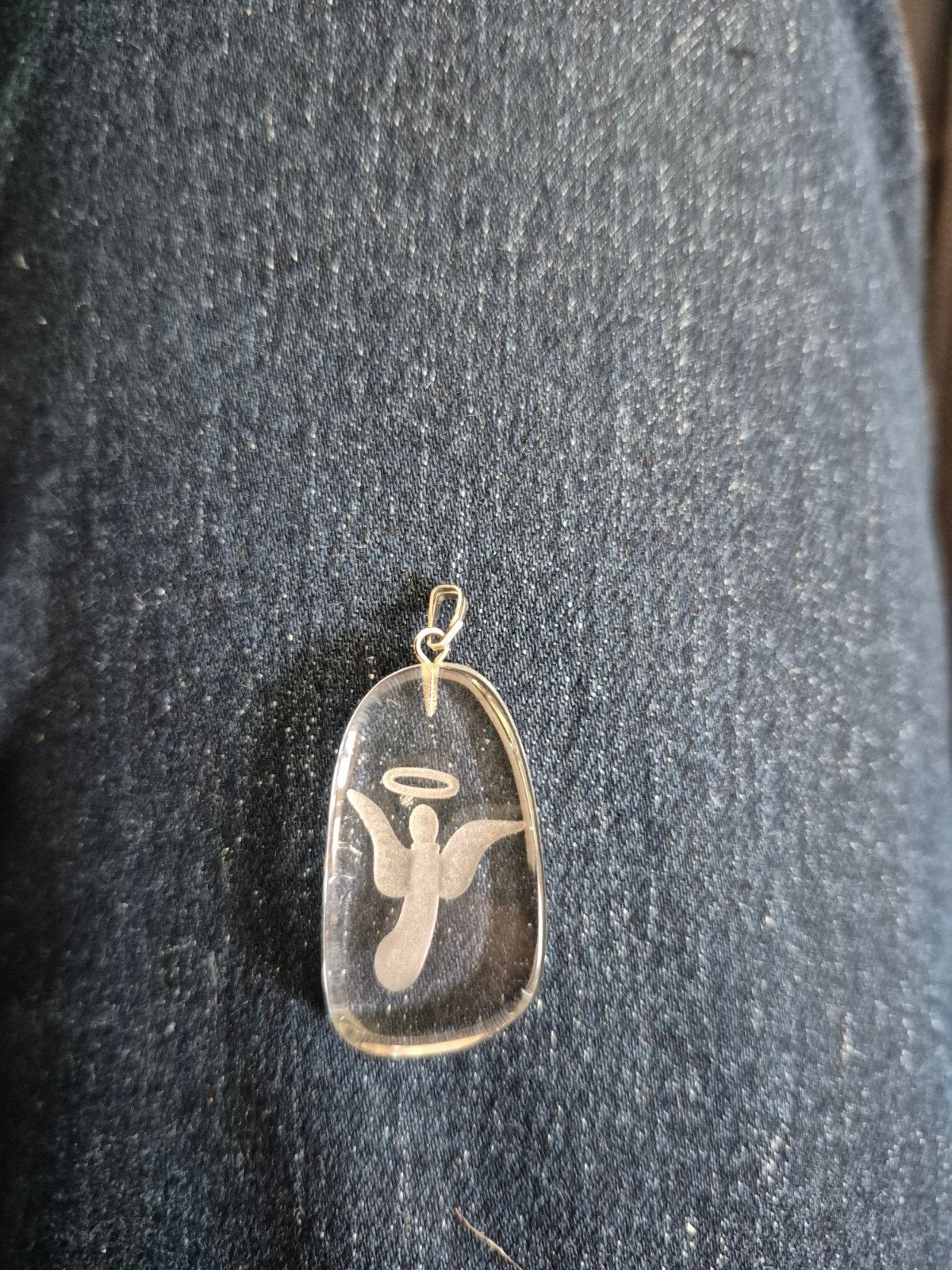 Glazen engel hanger, Gebruikt, Overige kleuren, Glas of Kristal, Ophalen of Verzenden
