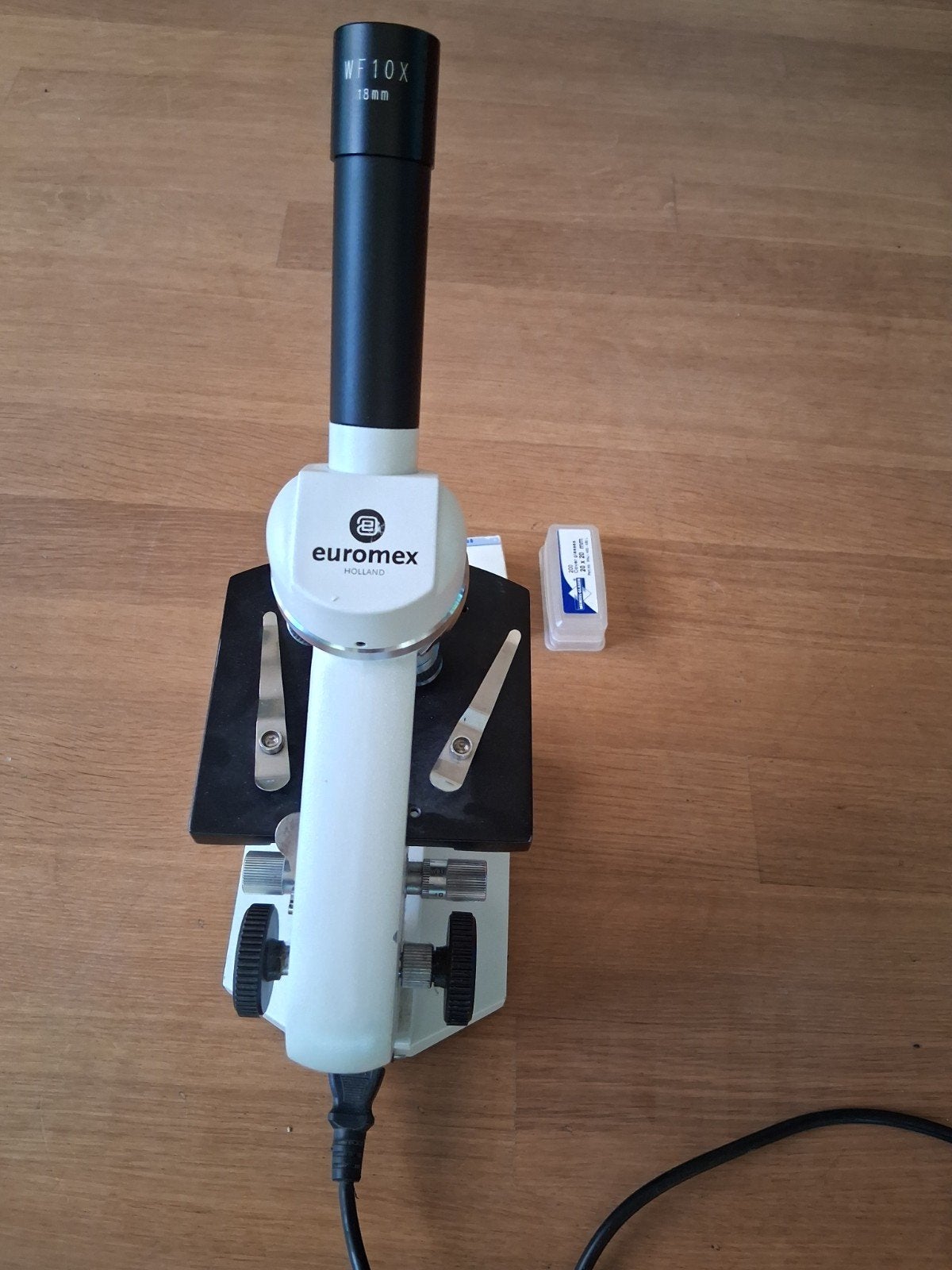 Euromex Biologische Microscoop met Objectglaasjes, Audio, Tv en Foto, Optische apparatuur | Microscopen, Gebruikt, Biologische microscoop