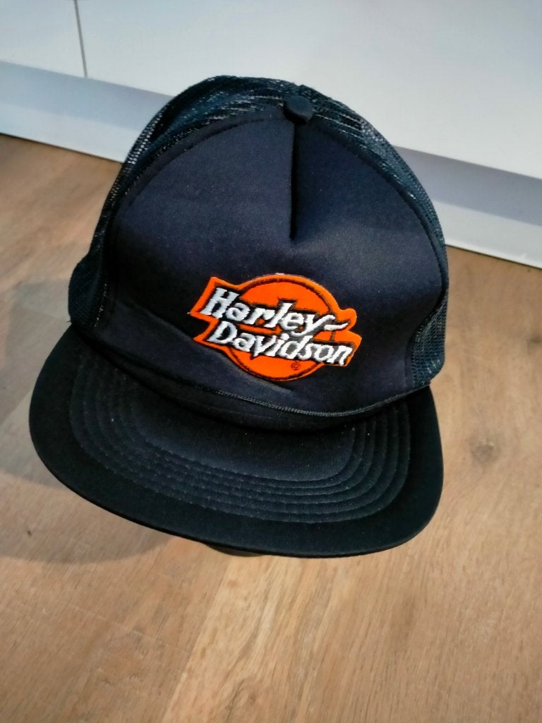 Harley Davidson motor biker motorrijden vintage cap pet logo, Ophalen of Verzenden, Gebruikt, Auto's