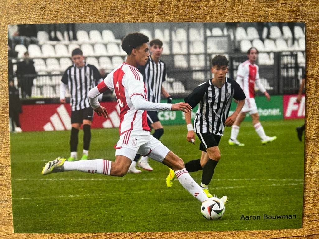 Zeldzame Aaron Bouwman Ajax  Spelerskaart, Ophalen of Verzenden, Zo goed als nieuw, Ajax, Spelerskaart