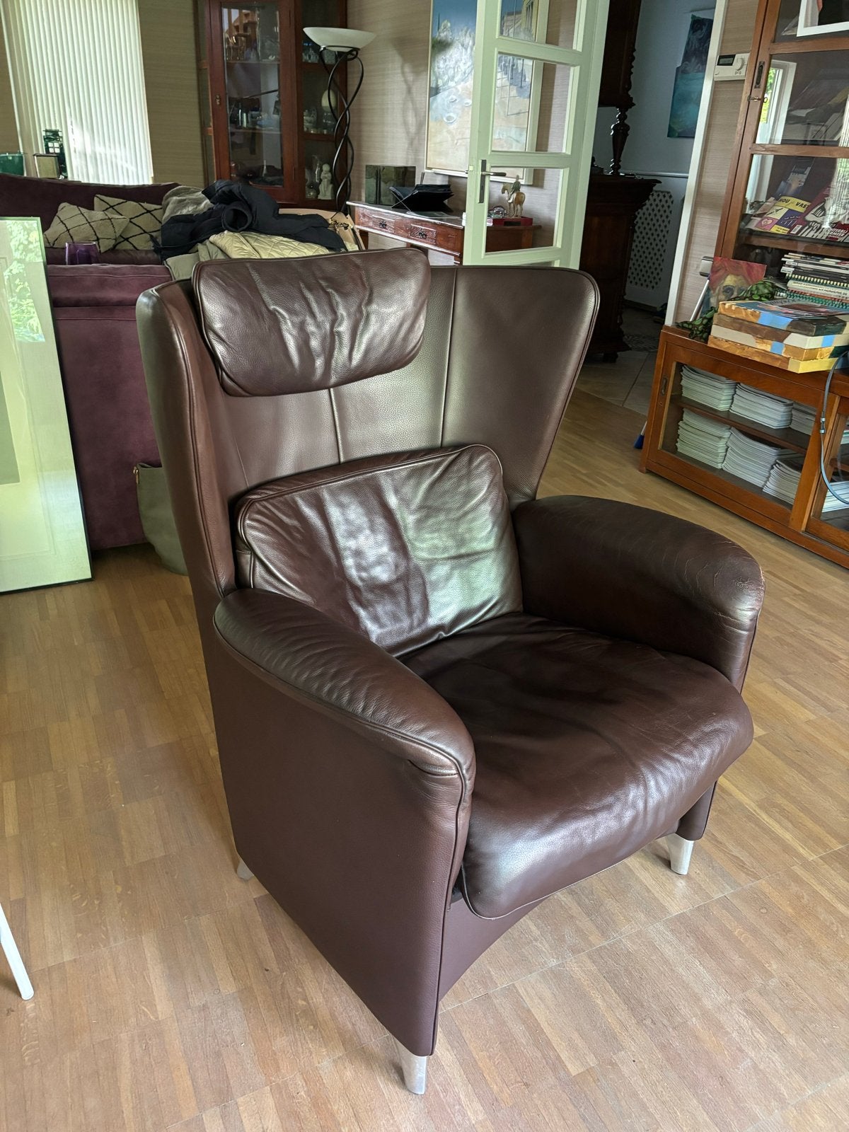 Originele de Sede DS-23– donkerbruin leder – Zwitsers design, Ophalen, Gebruikt, Leer, 75 tot 100 cm