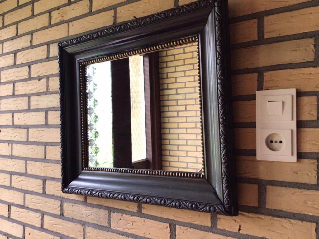 Mooie oude spiegel met zware lijst, Ophalen, Rechthoekig, Minder dan 50 cm, Minder dan 100 cm