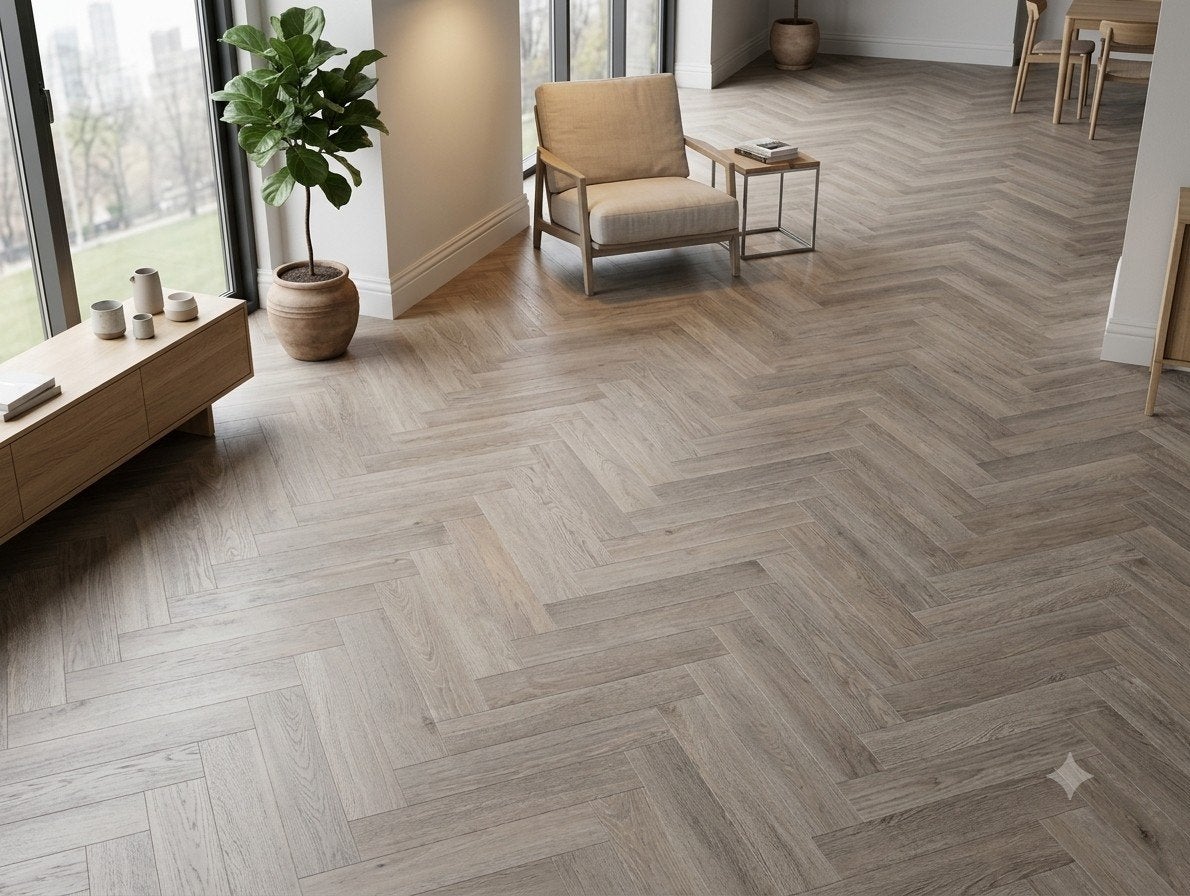 SPC Click PVC Vloer - Visgraat Licht Eiken Look, Ophalen of Verzenden, Nieuw, 75 m² of meer