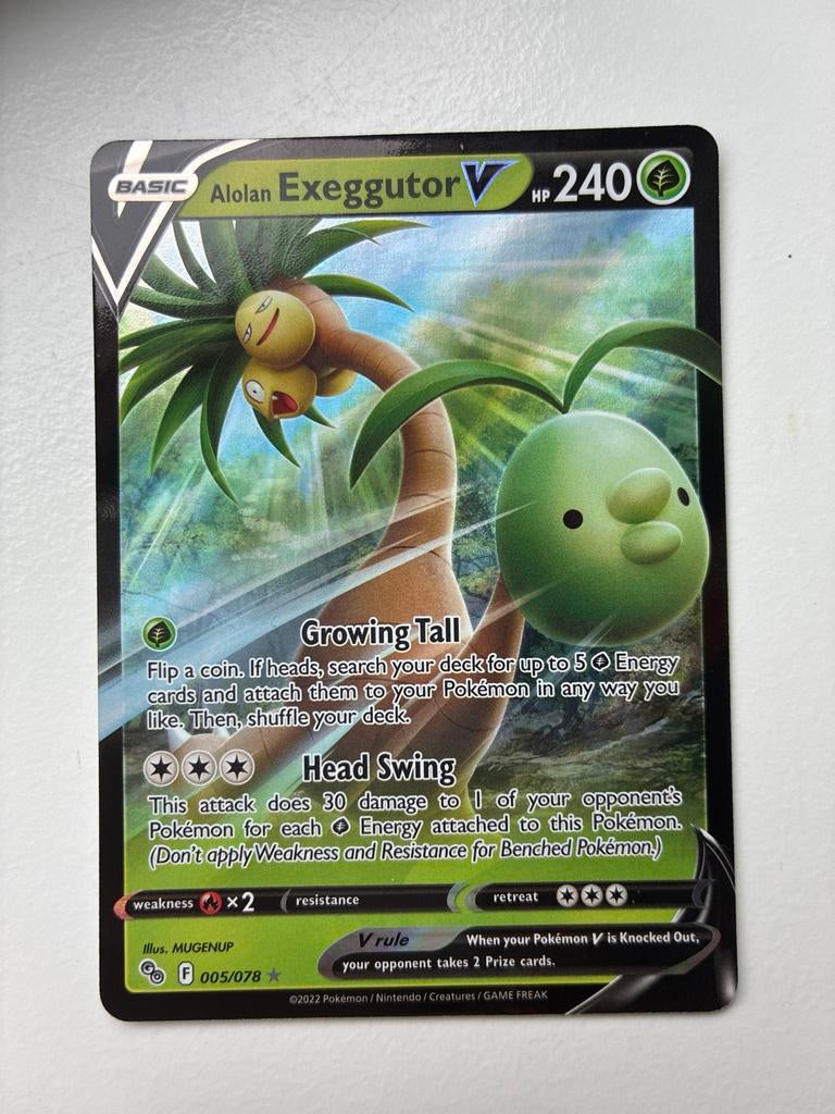 Alolan Exeggutor V - Pokémon Kaart (005/078), Ophalen of Verzenden, Zo goed als nieuw, Losse kaart
