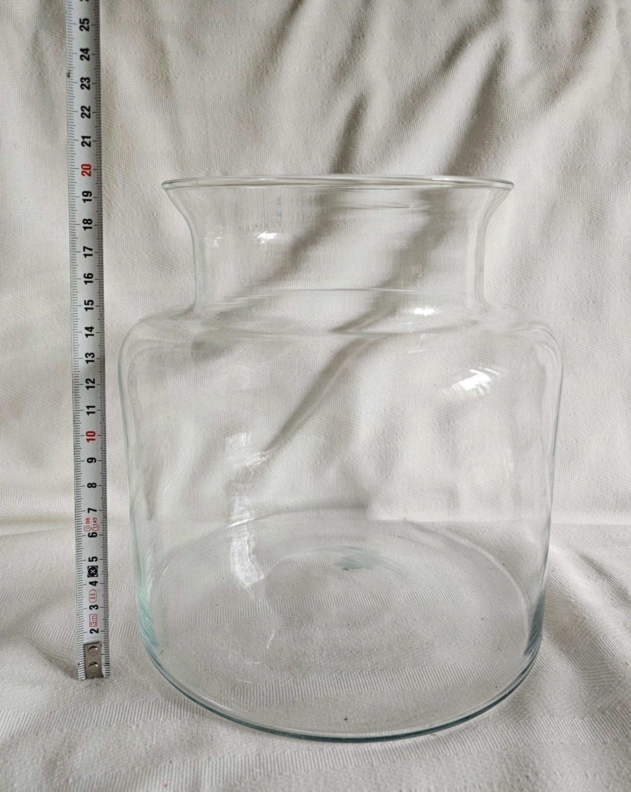 Vintage glazen vaas / apothekerspot transparant ca. 20 cm, Ophalen of Verzenden, Transparant, Glas