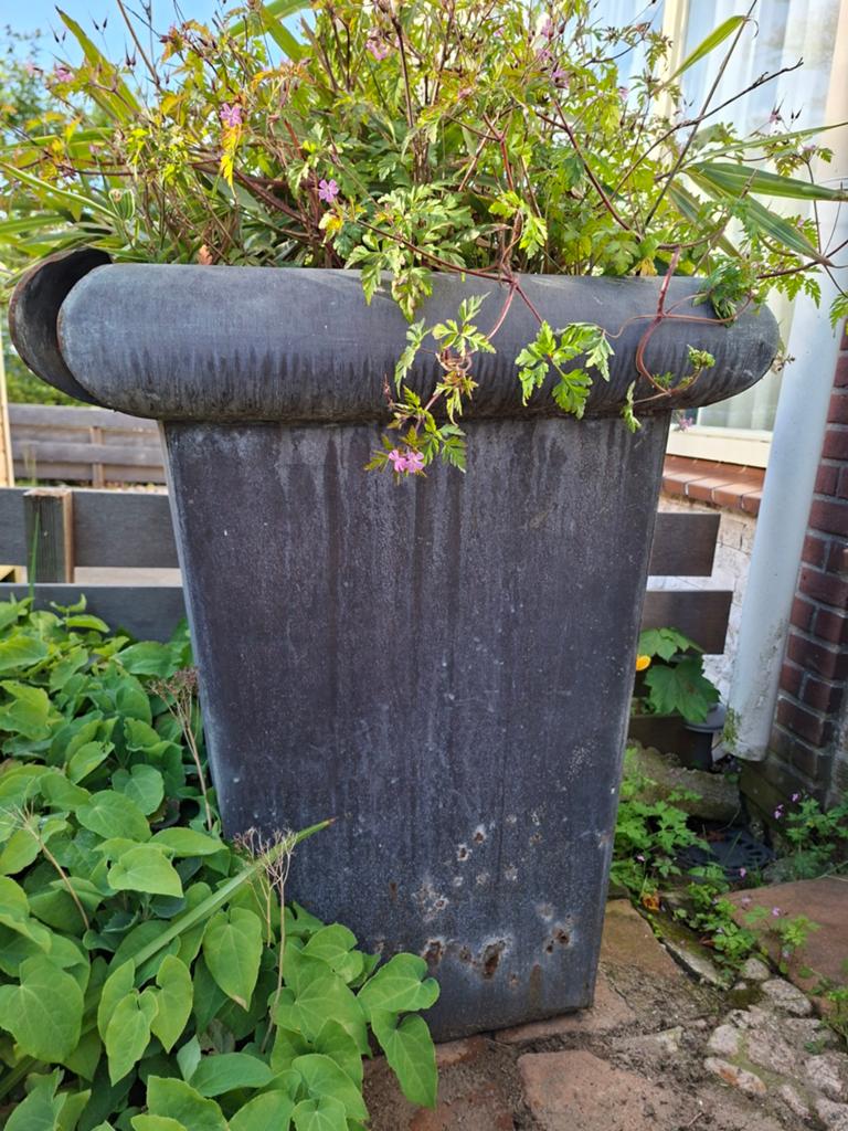 2 Zinken Plantenbakken, Tuin en Terras, Ophalen, Gebruikt, Metaal