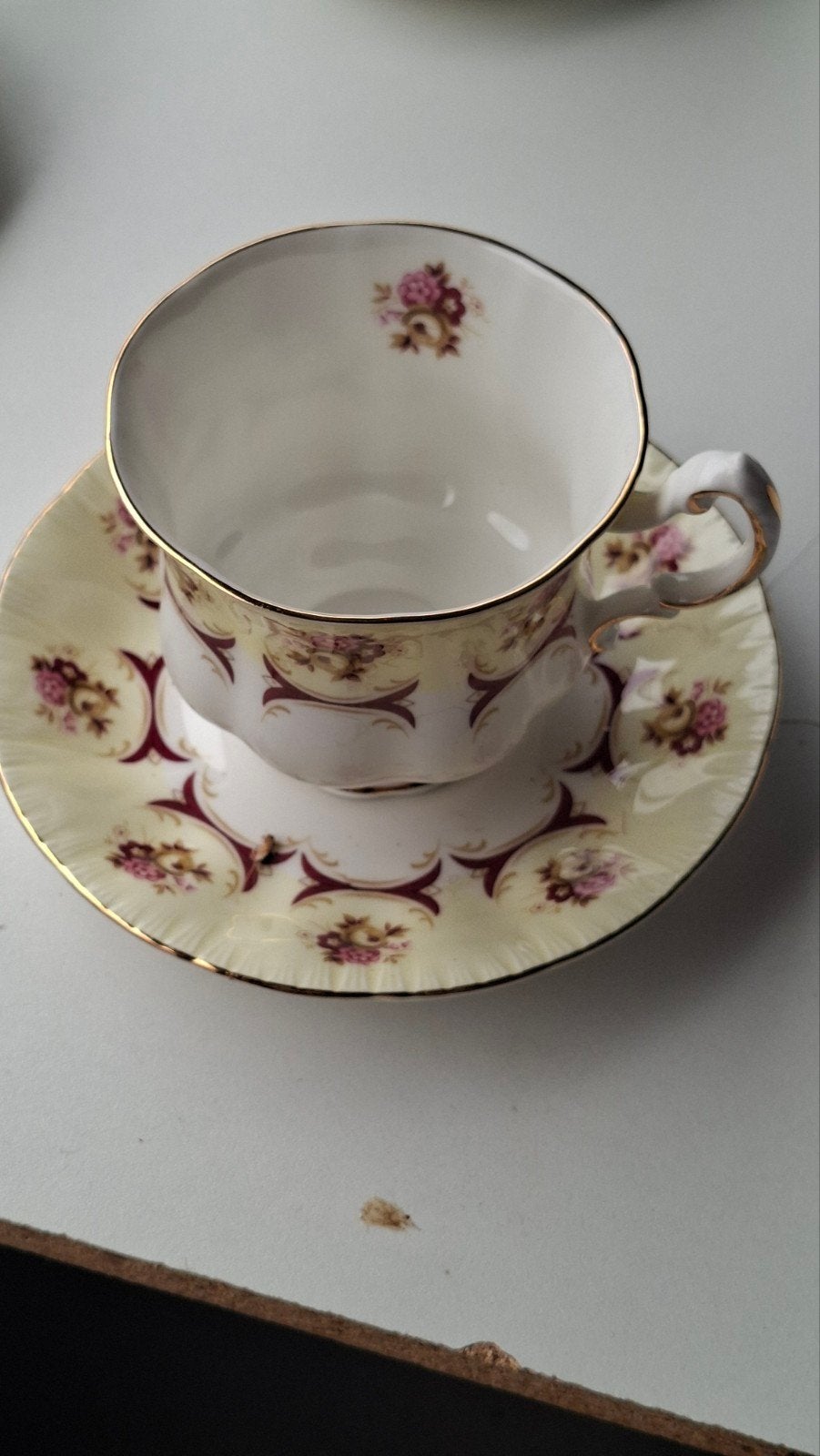 Royal Adderley theekop en schotel - Vintage bloemmotief, Ophalen of Verzenden