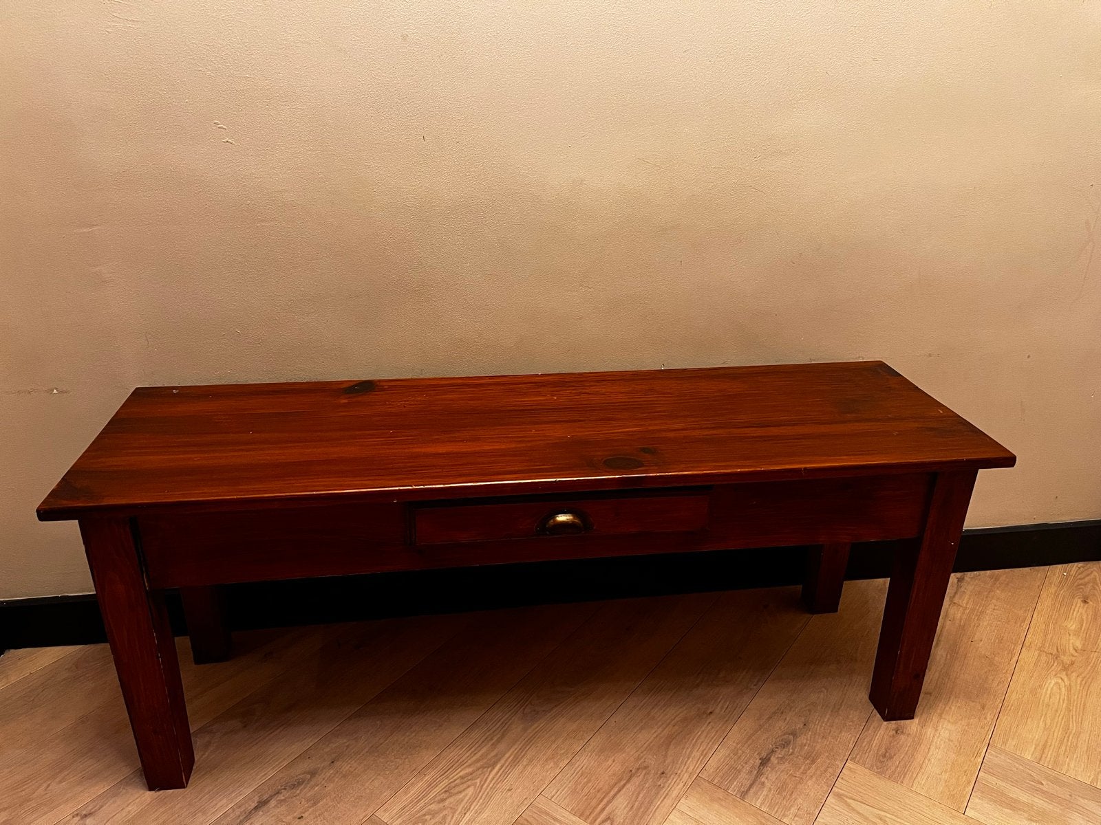 Wooden bench with a drawer, Ophalen, Gebruikt