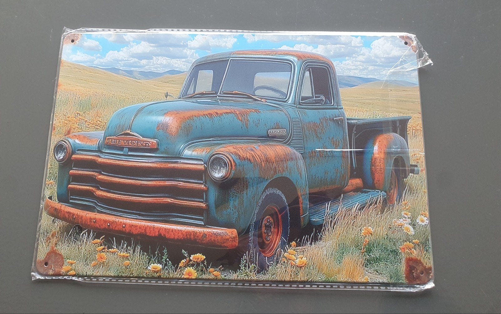 Metalen Wandbord Vintage Chevrolet Pickup Truck, Metaal, Nieuw, Ophalen of Verzenden, Wandbord of Wandpaneel