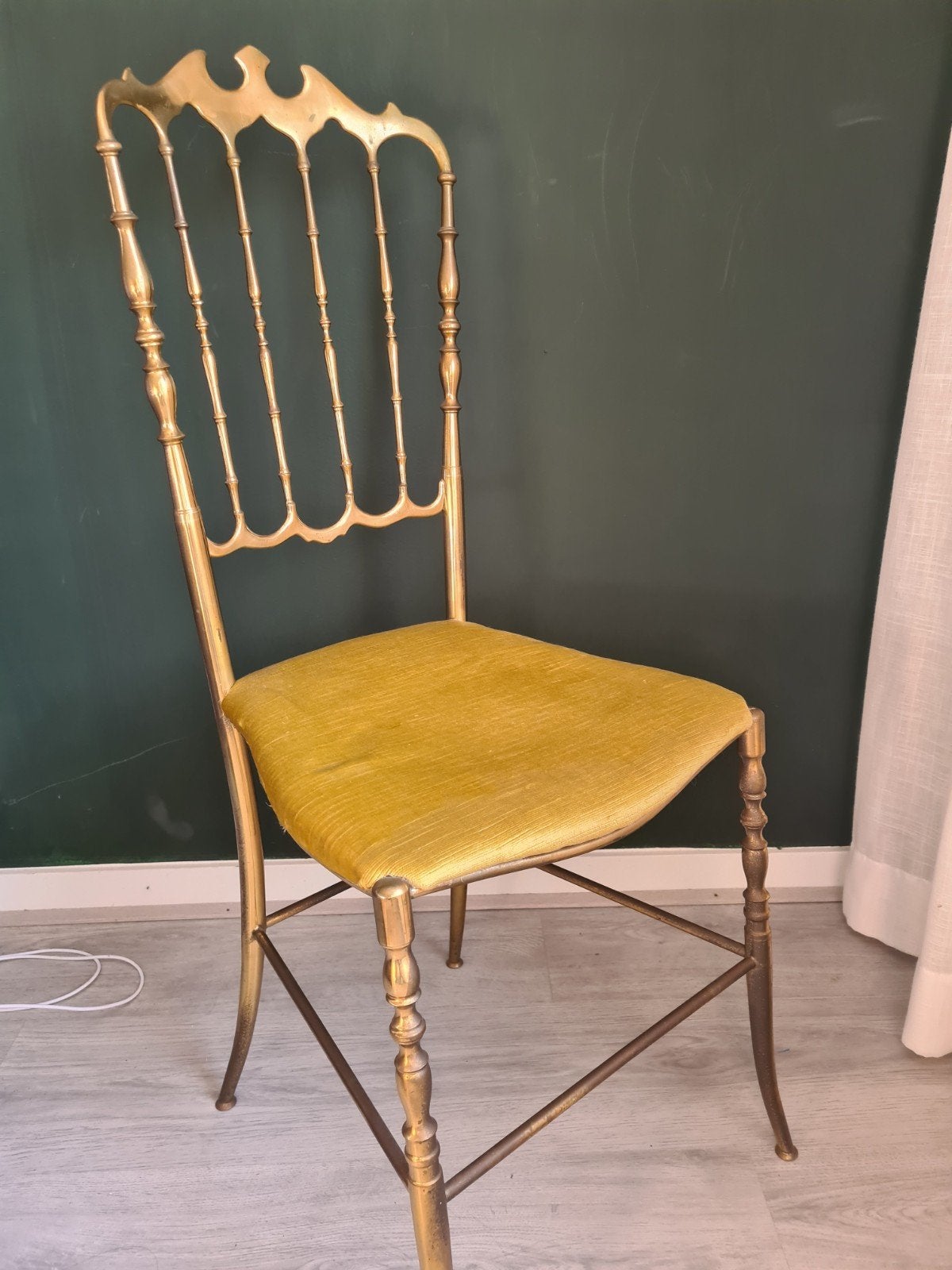 Retro Messing Stoel Vintage, Ophalen
