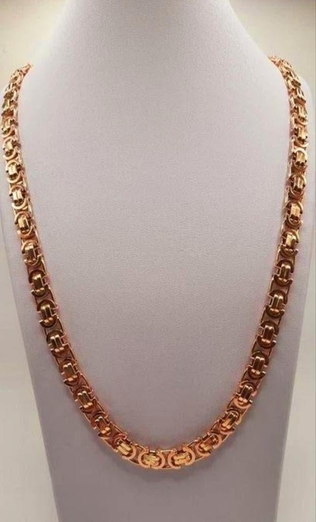 gouden platte koningsketting 14kt