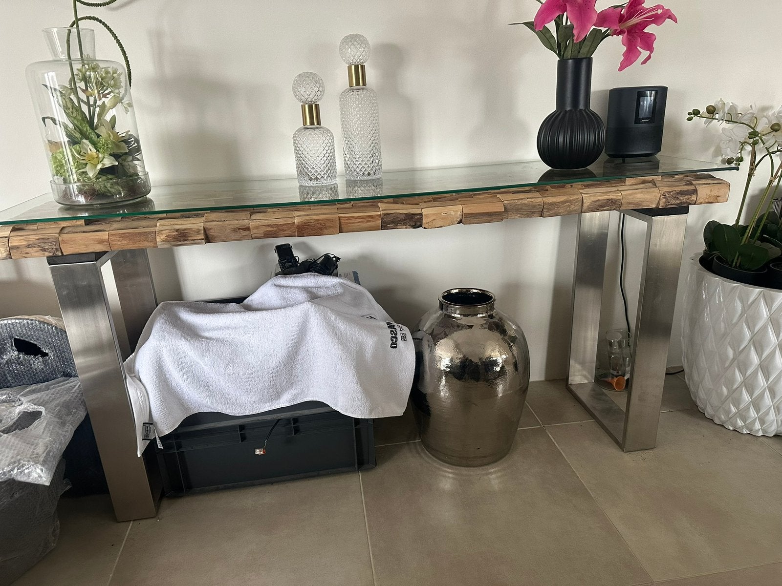 Rofra sidetable 180x40 cm, Ophalen, 100 tot 150 cm, Zo goed als nieuw, 25 tot 50 cm