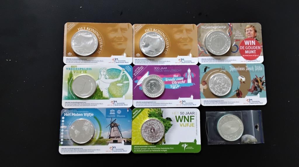 Collectie Nederlandse Zilveren Munten: 5 en 10 Euro Coincard, Setje, Koningin Beatrix, Zilver, Euro's