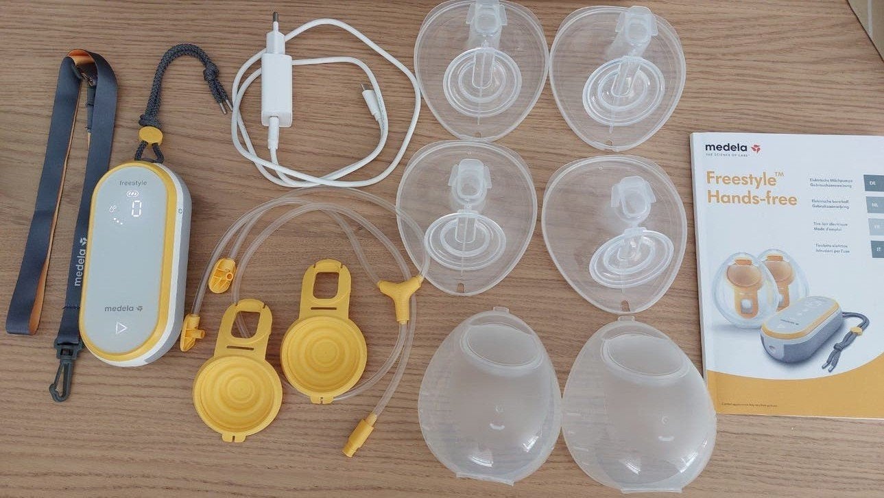 Medela Freestyle Hands-free dubbele elektrische borstkolf, Ophalen of Verzenden, Zo goed als nieuw