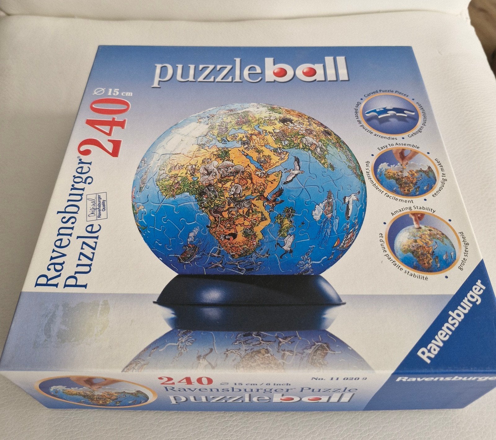 Ravensburger Puzzleball Wereldbol 240 stukjes, Ophalen of Verzenden, Minder dan 500 stukjes, Zo goed als nieuw, Rubik's of 3D-puzzel