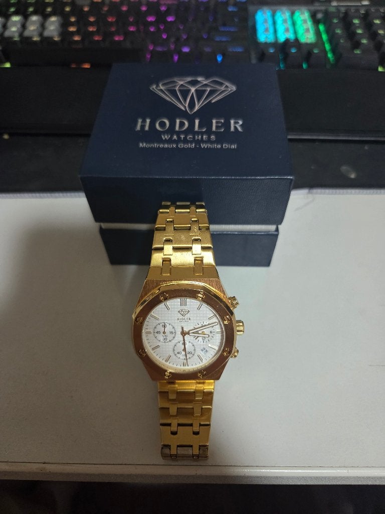 Hodler Watch Montreaux Gold - White dial, Overige merken, Polshorloge, Ophalen of Verzenden, Zo goed als nieuw