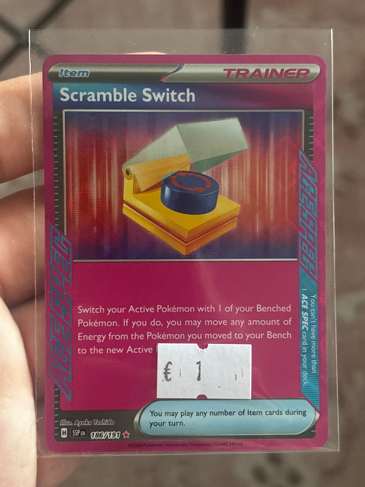 Pokémon TCG Scramble Switch Trainer Kaart 186/191, Ophalen of Verzenden, Zo goed als nieuw, Losse kaart