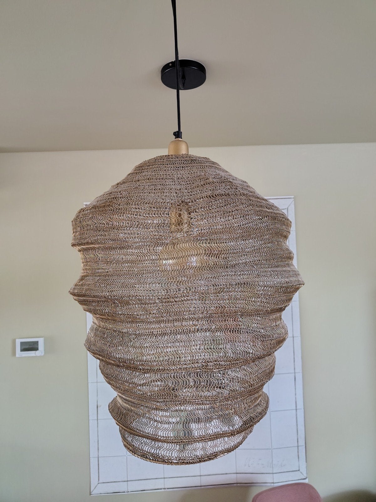 Unieke staaldraad hanglamp - sfeervolle verlichting, Ophalen, Gebruikt, Metaal, Modern, Industrieel, Sfeervol