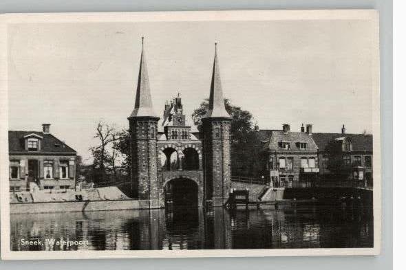 Sneek waterpoort st 1948 uitg H. Nooitgedagt, Verzamelen, Verzenden, 1940 tot 1960, Gelopen, Friesland