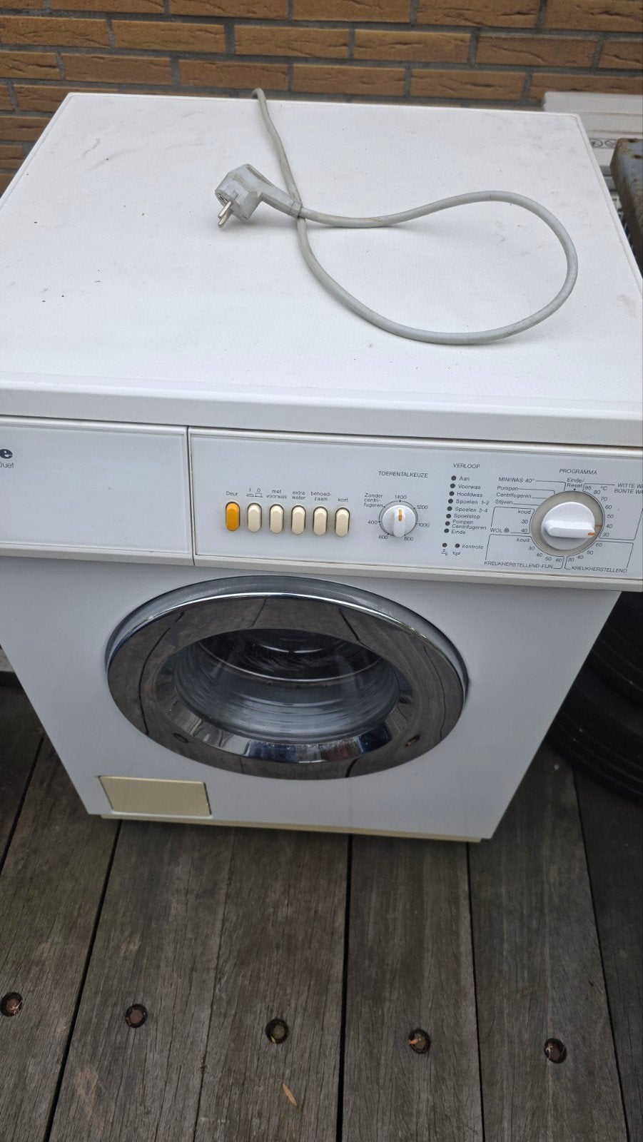 wasmachine en droger, Witgoed en Apparatuur, Wasmachines, Gebruikt, Voorlader, 6 tot 8 kg, 85 tot 90 cm, 1200 tot 1600 toeren