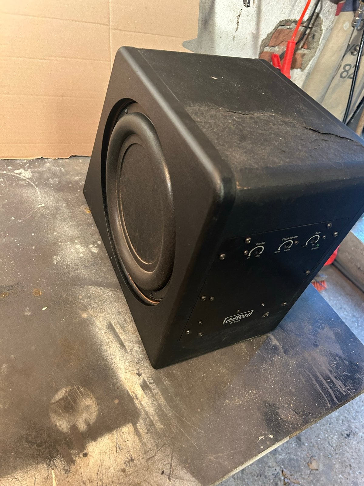 Axton AXB25A Subwoofer - Gebruikt, Gebruikt, Subwoofer, AUX-ingang, Ophalen