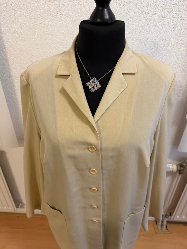 Gerry Weber Blouse Maat 48 Beige met Lichte Glans, Kleding | Dames, Grote Maten, Ophalen of Verzenden, Zo goed als nieuw, Beige