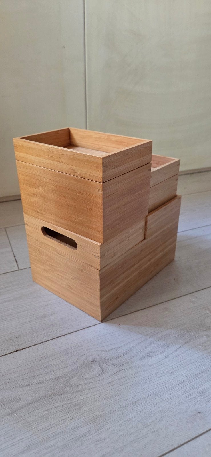Set bamboe opbergbakjes (IKEA Dragan), Ophalen of Verzenden, Gebruikt