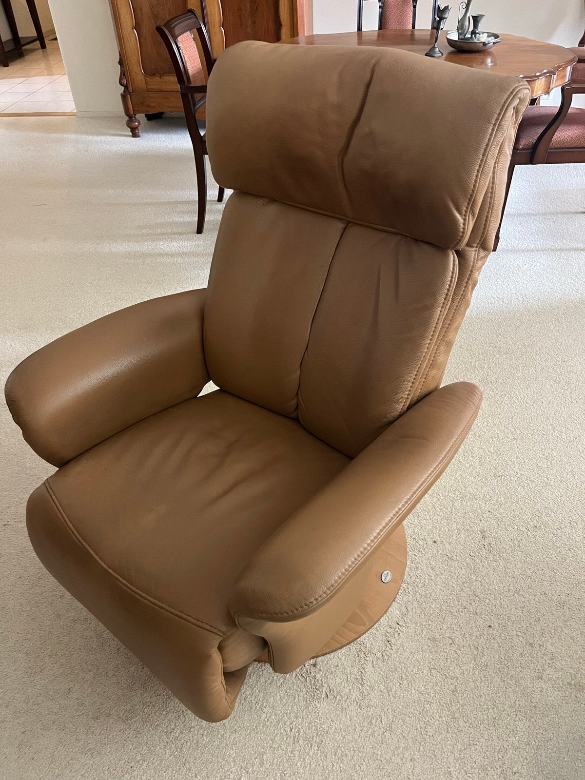 Himolla Relaxfauteuil Happy 7627 met opstahulp, in leer, Ophalen, Gebruikt, Leer, 75 tot 100 cm