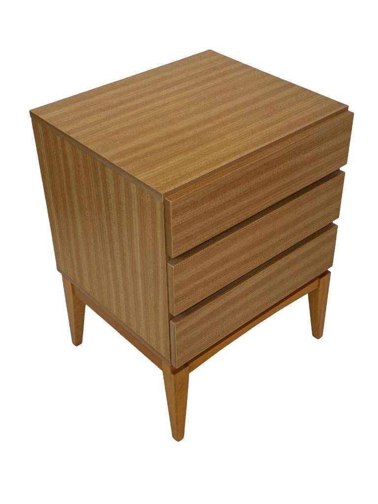 Vintage Nachtkastjes Set Van Twee Fineer Jaren 70, Gebruikt, Minder dan 45 cm, Vintage, Vintage