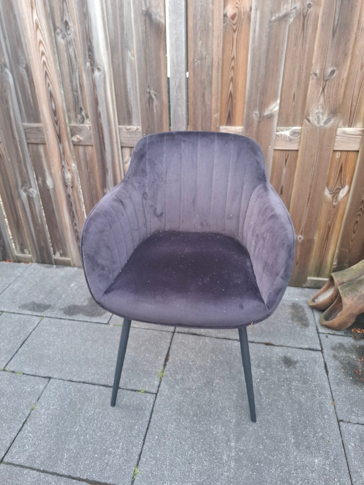 Zwarte velvet stoel, Ophalen, Zo goed als nieuw, Zwart, Eén