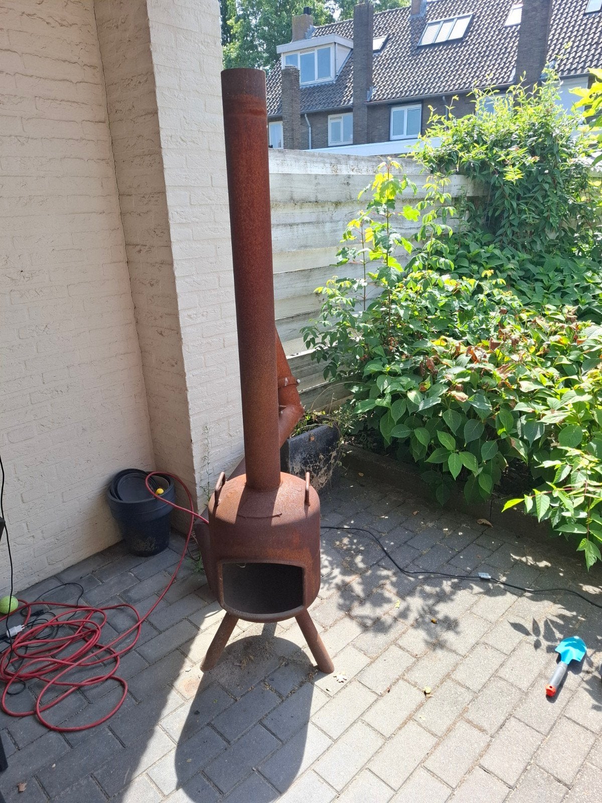 Terrashaard, terraskachel uit oude gasfles, Ophalen, Gebruikt, Vuurton