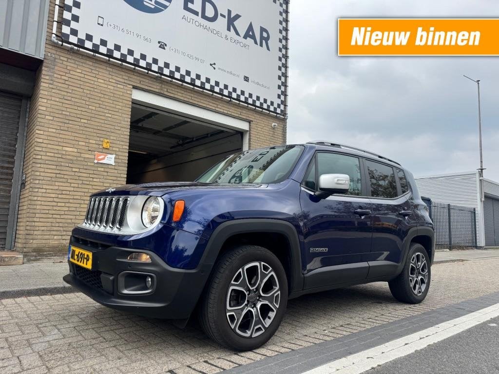 Jeep RENEGADE 1.4 MultiAir Limited AWD 170pk NL-AUTO TOP CON, Auto's, Jeep, Gebruikt, Euro 6, 4 cilinders, Blauw
